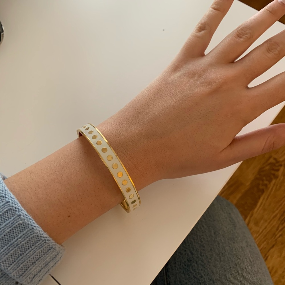 Kate Spade gold and white circle bangle